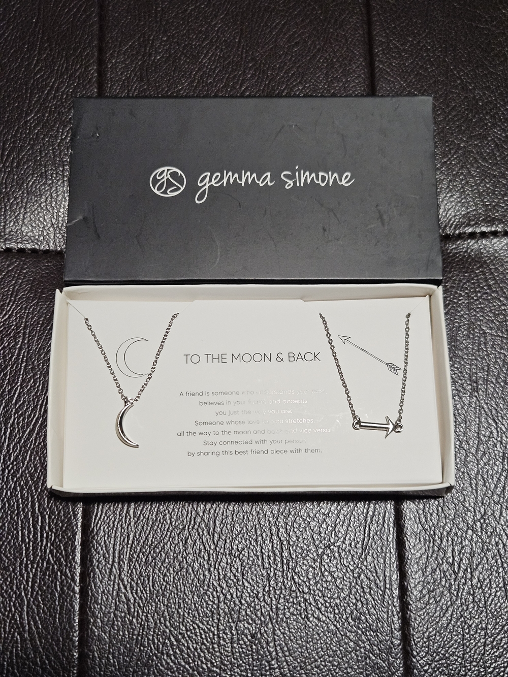 Gemma Simone "To The Moon & Back" Best Friend Necklace Set - NIB